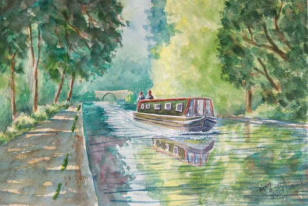 Boat on Canal  in Yorkshire