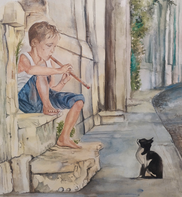 Boy with the cat