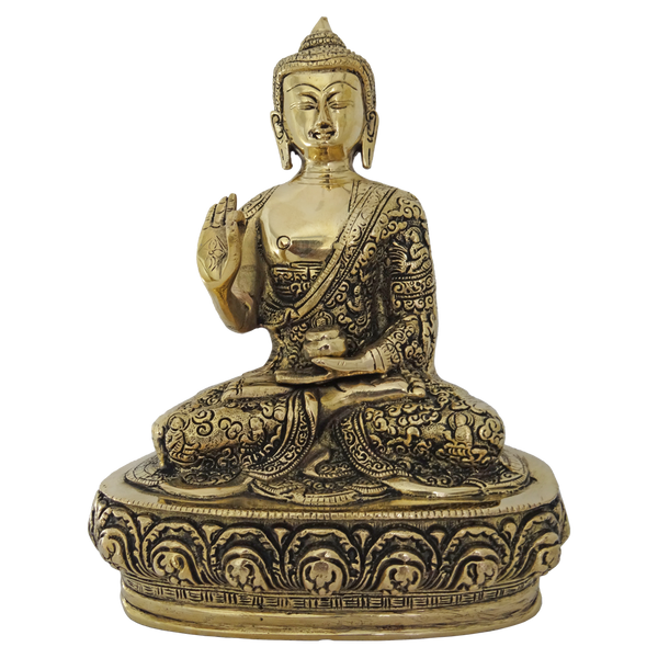Brass Antique Blessing Buddha Statue