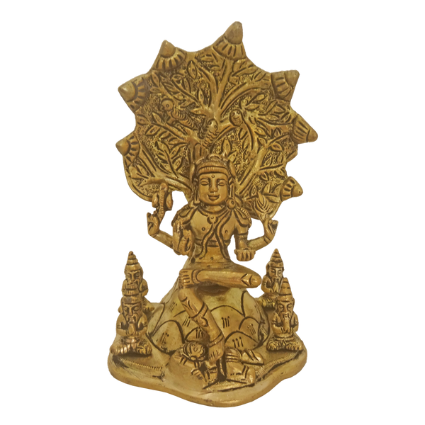 Brass Dakshinamurthy Sitting under Tree Statue