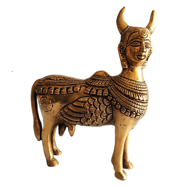 Brass Kamdhenu Cow Statue