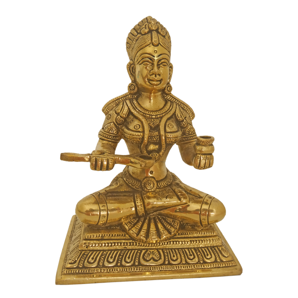 Brass Statue Of Goddess Annapoorani Holding A Pot