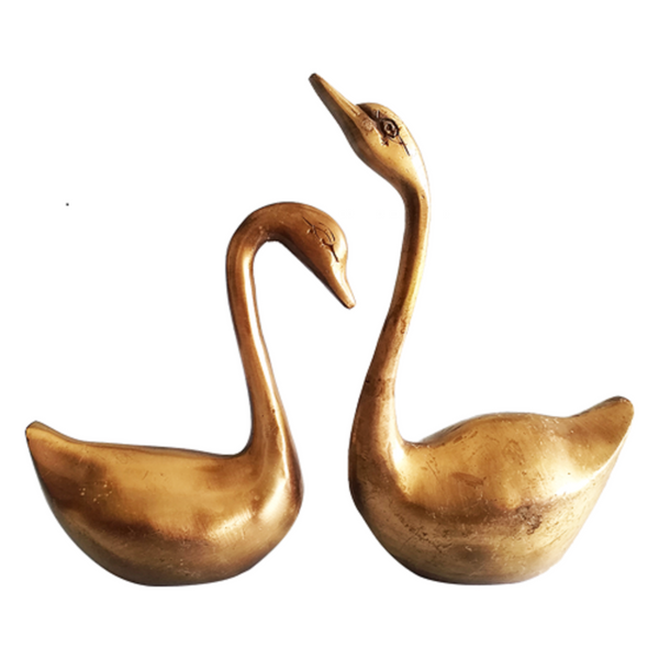 Brass Swan Showpiece Set