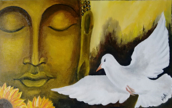 Budha oil painting on canvas