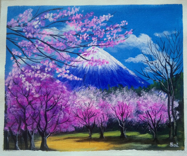 Cherry blossom in mount Fuji