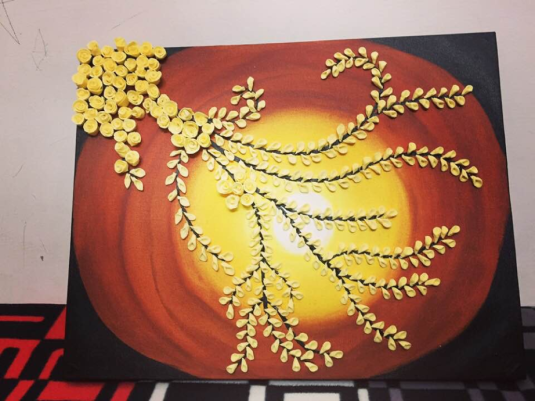 CLAY FLOWERS PAINTING