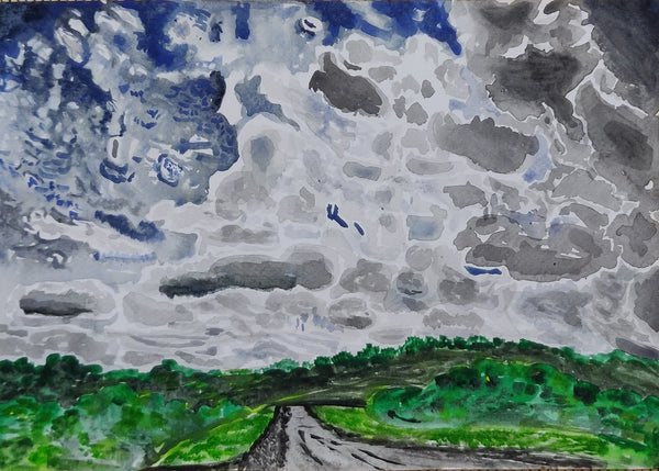 Clouds and rainy roads