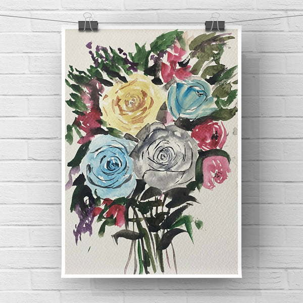 Flowers forever, bouquet painting
