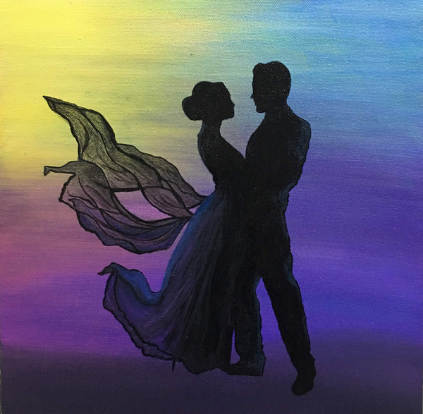 Dancing couple silhouette