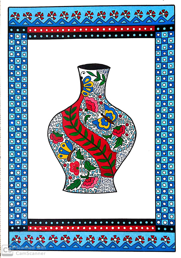 Decorated Urn with mosaic pattern