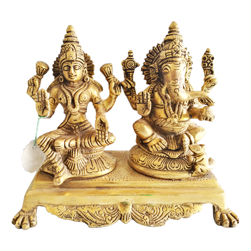 Decorative Religious God Lakshmi Ganesha Brass Statue Showpiece