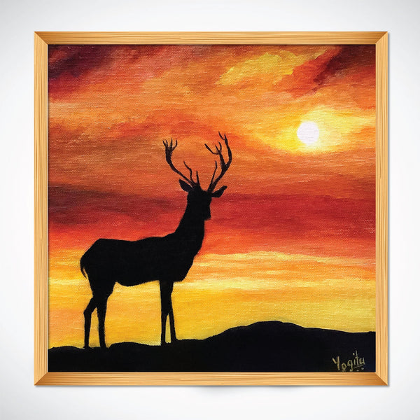 Deer hand painted acrylic painting