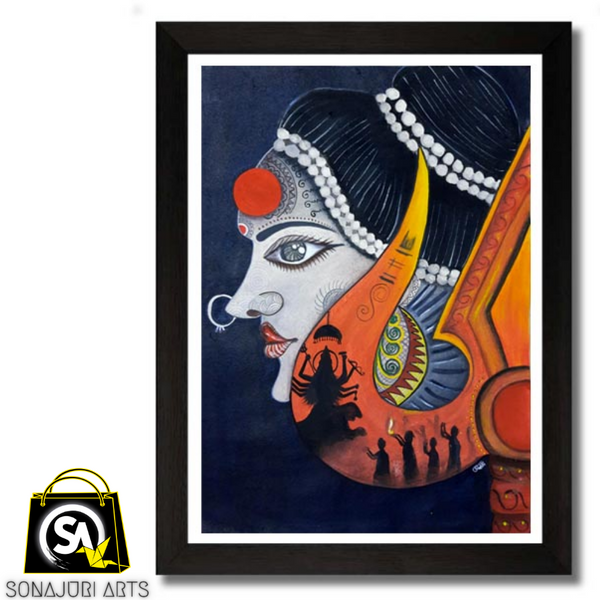 Devi Dashabhuja â€“ Water Color Painting â€“ Aditi Biswas