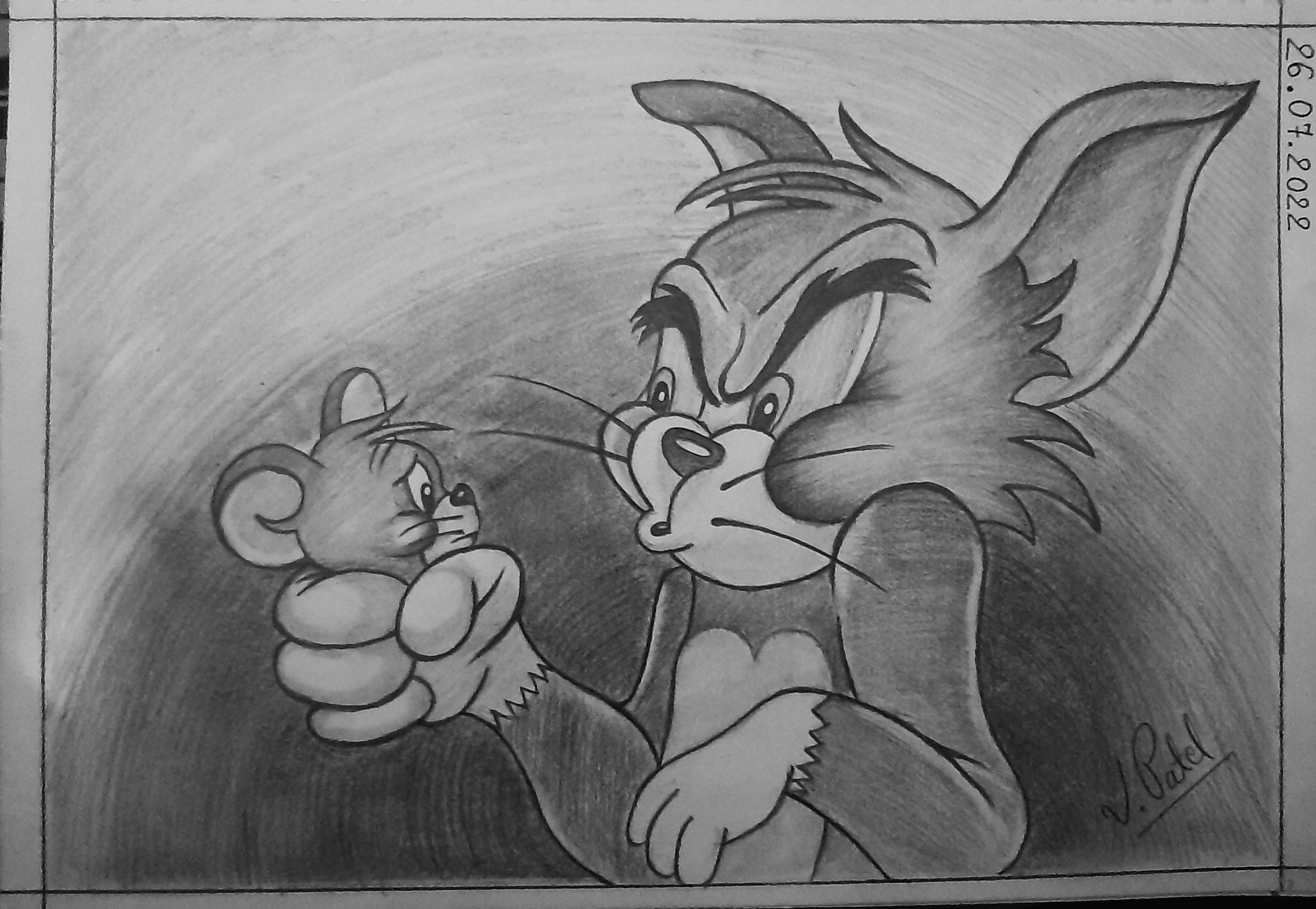 Tom and Jerry Animation Layout Pencil Drawing Tom the Cat - Etsy