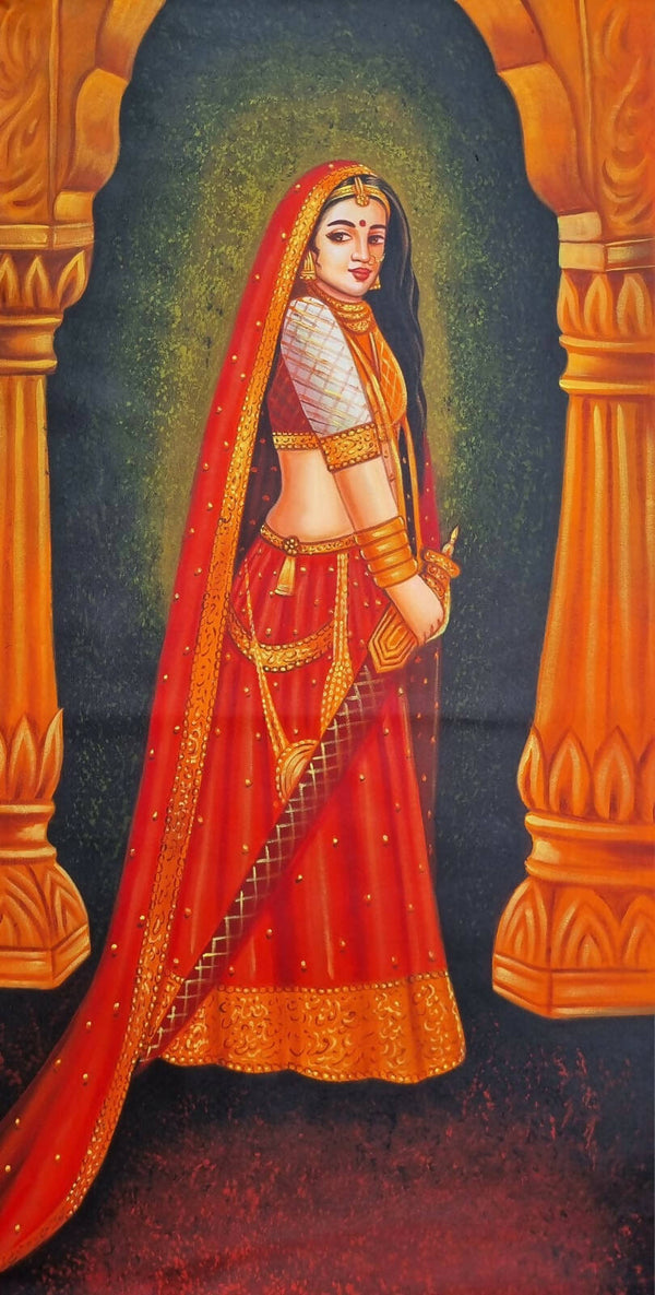 Maharani Rajasthani figurative painting.