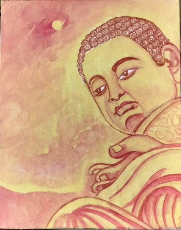 Buddha on water colour