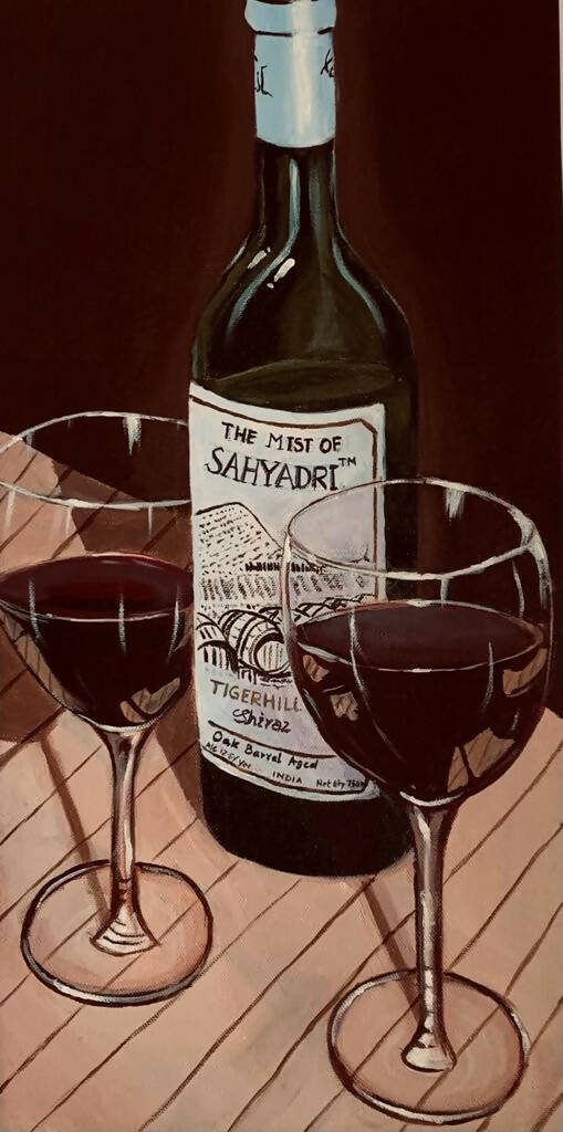 Wine Bottle and Glasses - Still Life