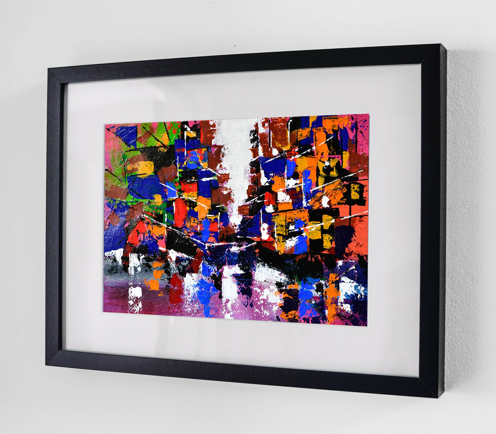 "The City", Acrylic Abstract, wall art, Home and Office decor. ABS - 01