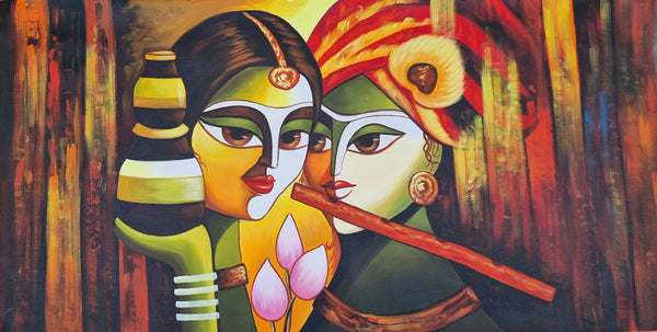 The divine radha krishna painting.