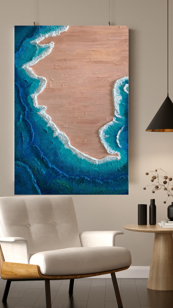 Beautiful Abstract Framed Wave Painting