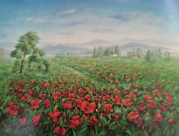 Valley of flowers landscape painting