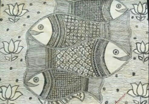 Madhubani Painting Fishes