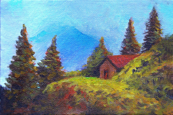 Hill station landscape painting