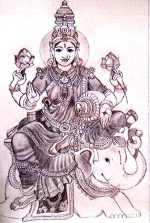 Varamahalakshmi special beautiful pencil sketch of goddess laxmi  YouTube