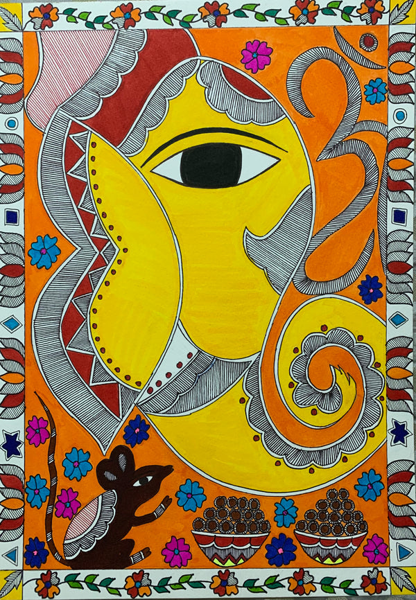 Ganesha Madhubani painting