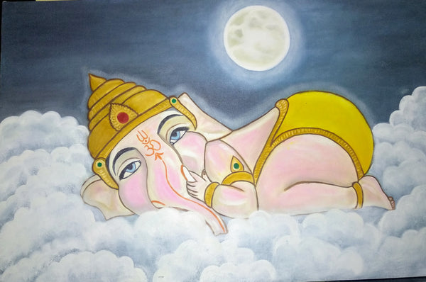 GaneshJi Sleeping on Clouds