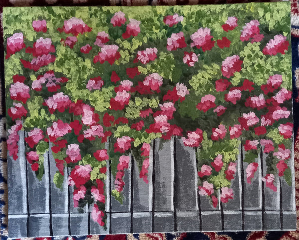 garden fence with flowers