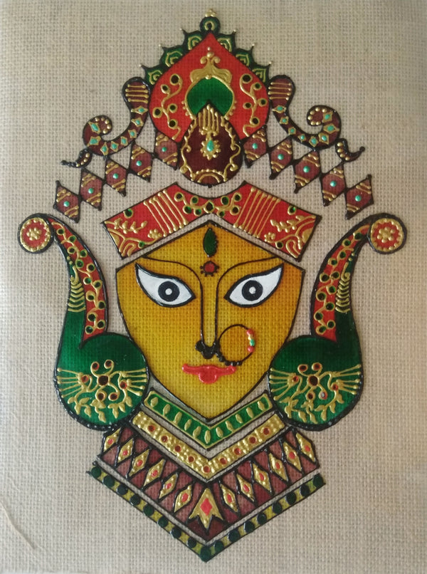 Glass painting of goddess durga