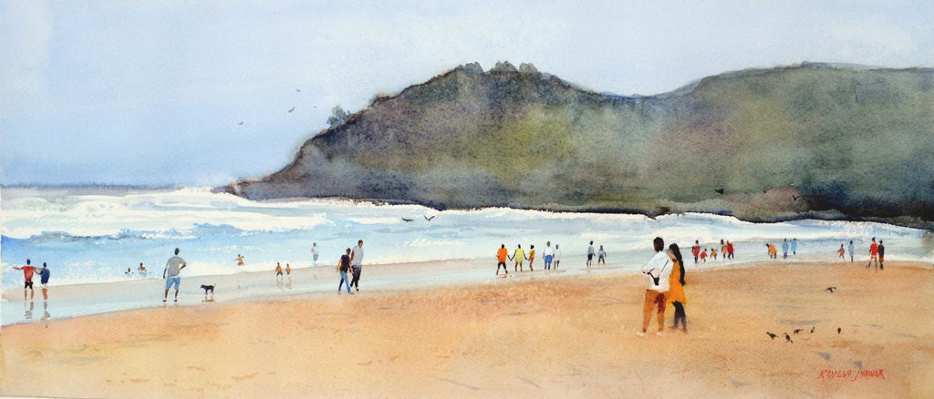 Sunny Goan Beach / Watercolor Painting / Goa India - Etsy Sweden