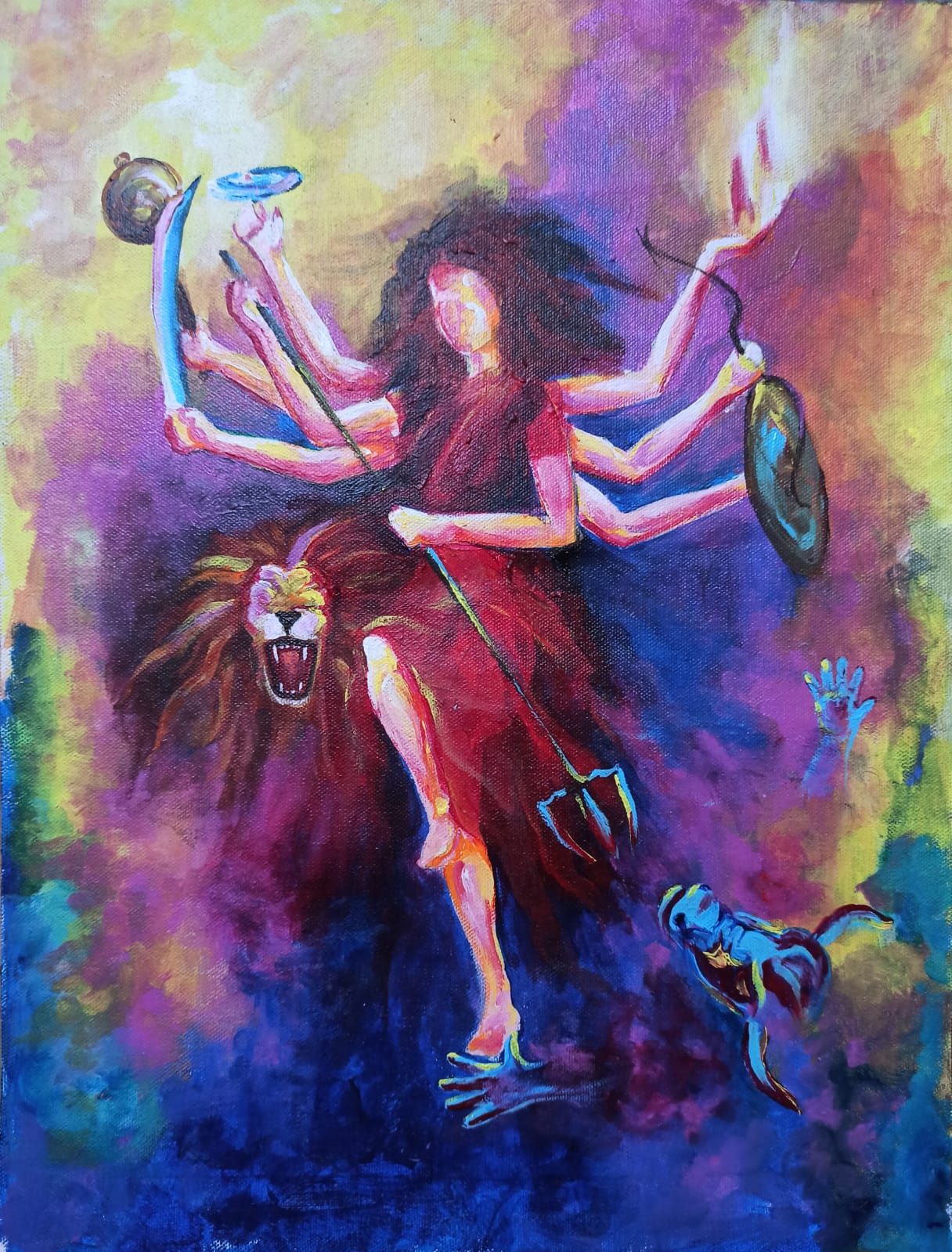 Buy Maa Durga Online in India - Etsy | Durga painting, Mini canvas art,  Durga maa paintings