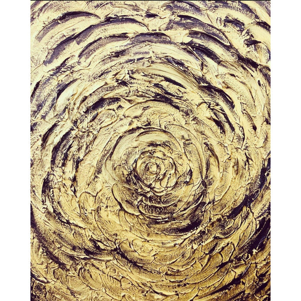 Golden rose on canvas