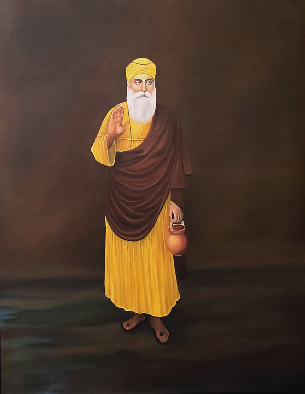 Guru Nanak Realistic Oil Portrait