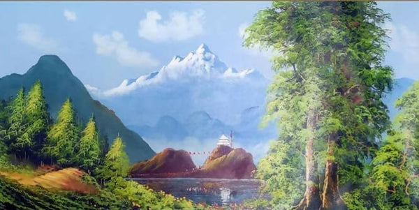 Mountains nature scenery painting