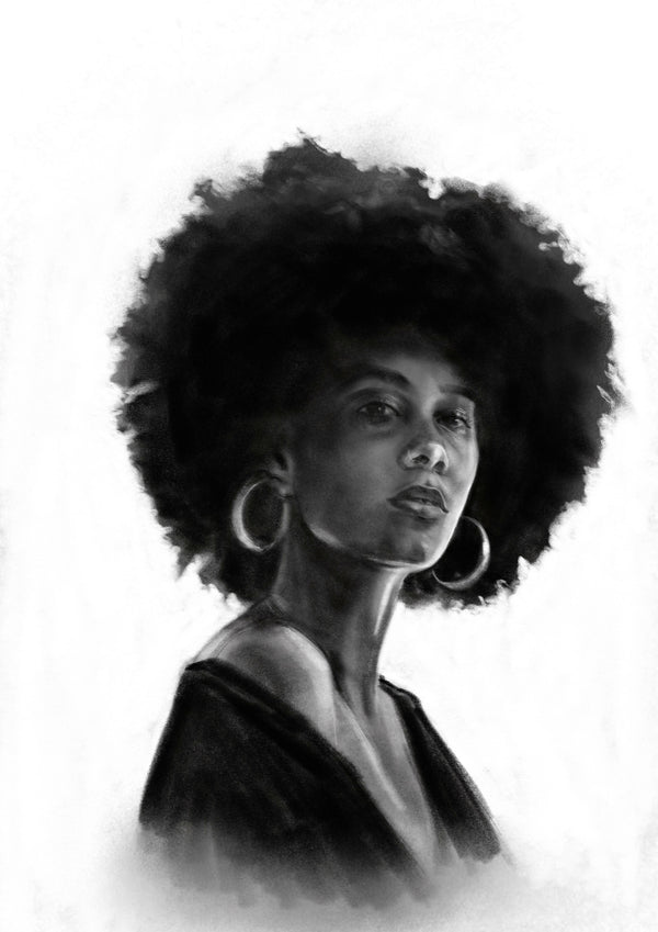 Girl in afro hair