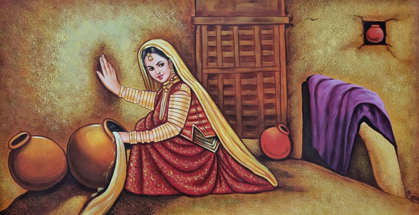 Rajasthani lady painting