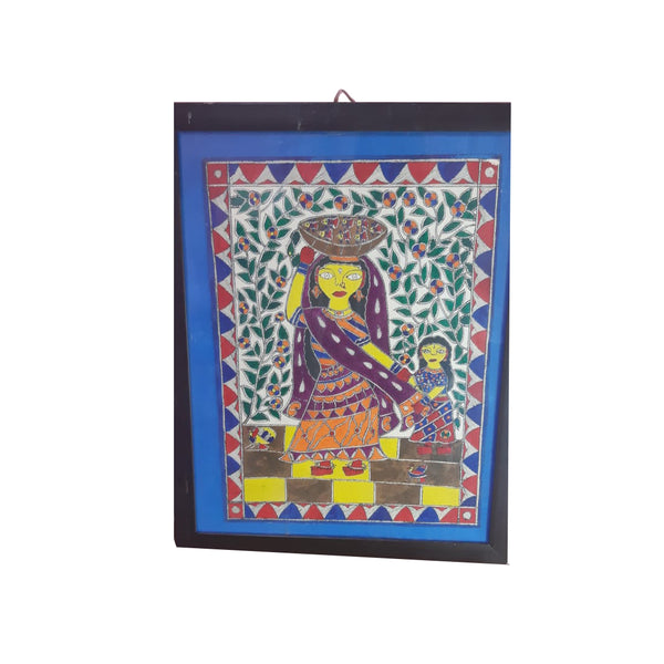 Handmade Madhubani Painting Art By Indian Artist Home Decor Housewarming Gift