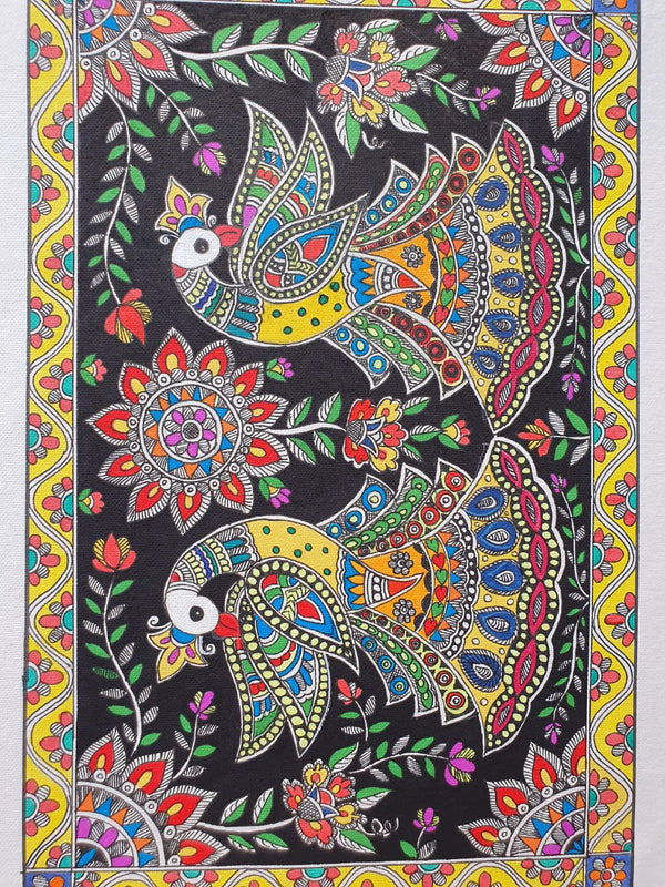 Handmade Mandhubani Painting- Mayur