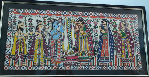 Handmade Mandhubani Painting- Sita Ram Vivah