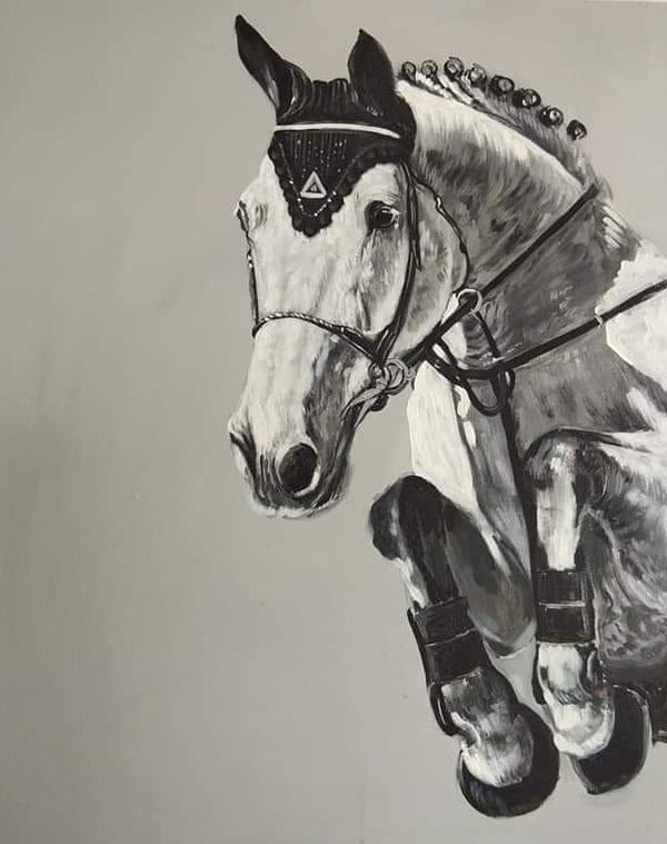 Horse Black and White painting