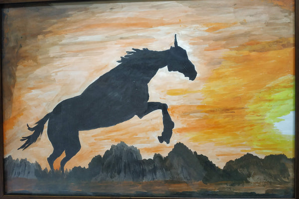 Horse in sunset