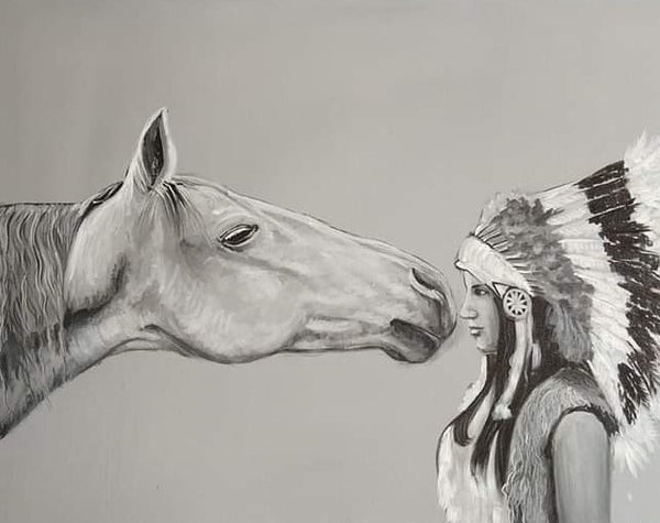 Horse Painting- Black and White
