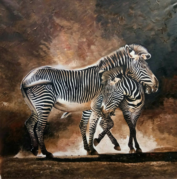 Pair of zebras painting