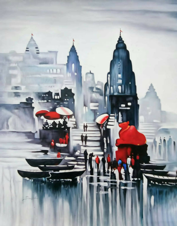 Banaras ghat painting.