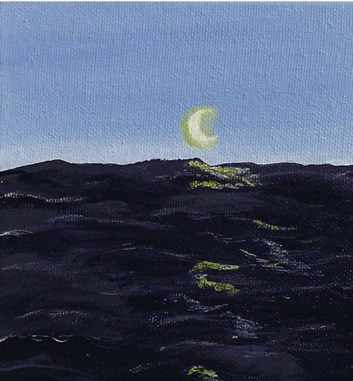 Moon and the sea