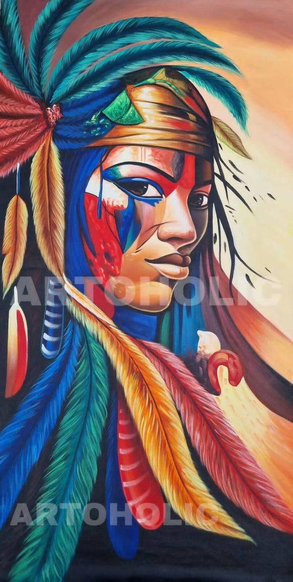 Modern tribal figure painting