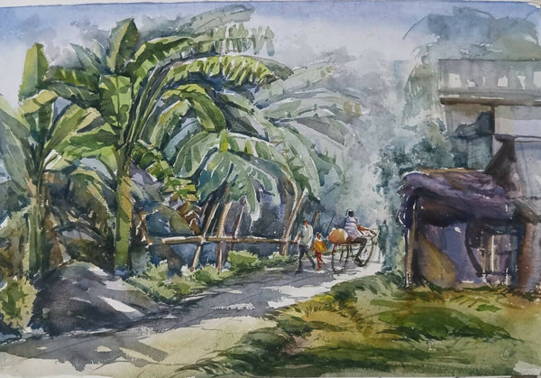 Nature Village scenery painting